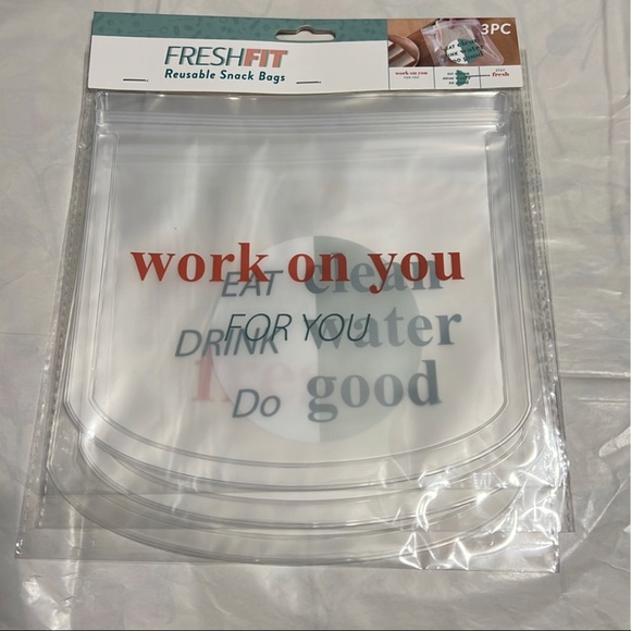 Set of Two New FreshFit 3PC Reusable Snack Bags - Motivational/Inspirational - Picture 13 of 14